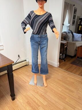 Max Studio Blue Wide-Leg Cropped Jeans